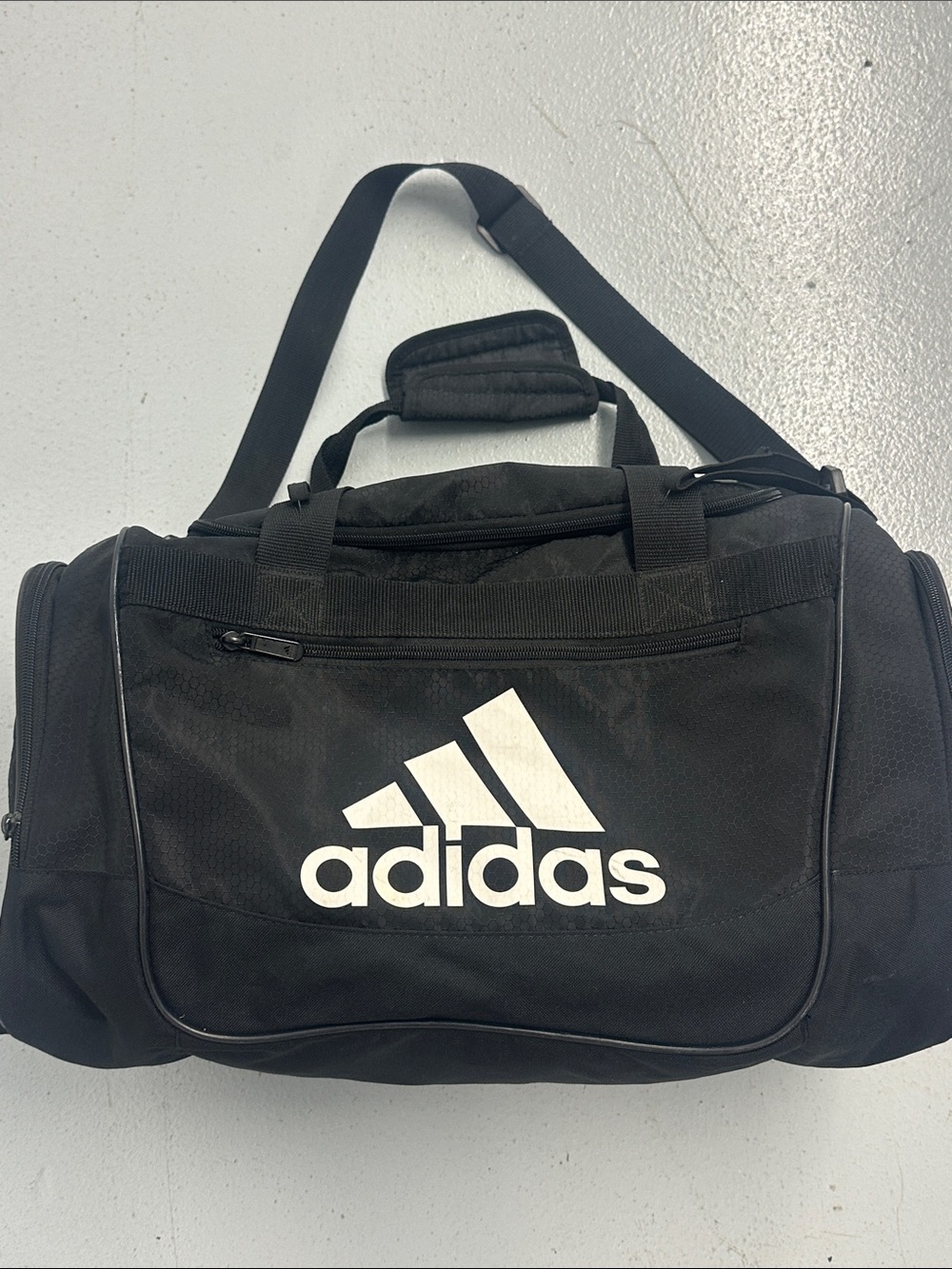 adidas Black Duffel Bag with White Logo